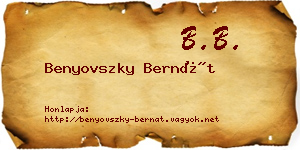 Benyovszky Bernát névjegykártya